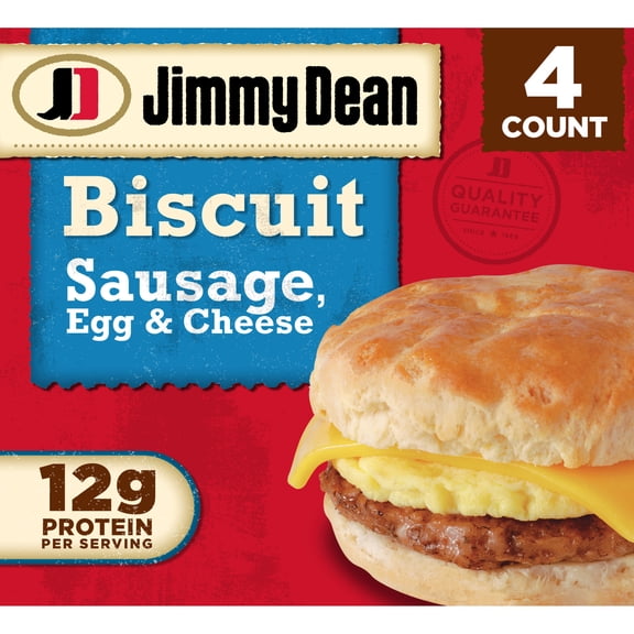 Jimmy Dean Frozen Breakfast Sandwich, Egg & Cheese Biscuit, 4 Count
