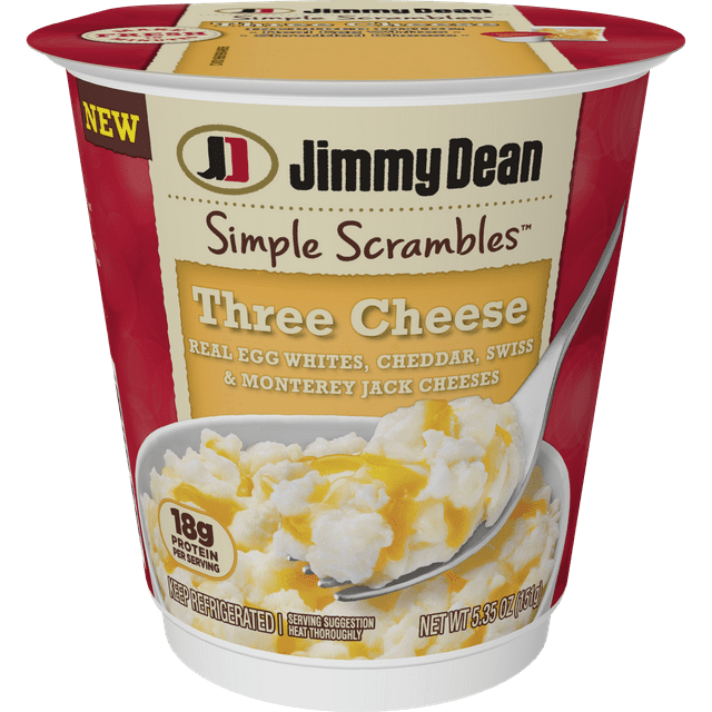 Jimmy Dean Simple Scrambles® Three Cheese Quick Breakfast Cup with Real Egg Whites, Cheddar, Swiss & Monterey Jack Cheeses 5.35 oz.
