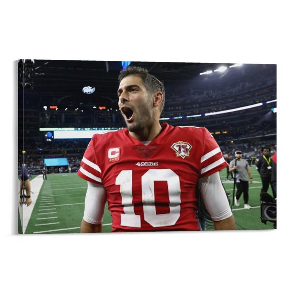 Jimmy Garoppolo Poster American Football Athlete Star Home Decor Poster Wall Art Hanging Picture Print Bedroom Decorative Painting Posters Room Aesthetic 20x30inch(50x75cm)