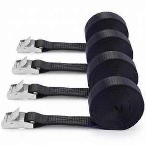 CNDRLEF Lashing Straps 4 Pack 1"x13ft Cam Buckle Tie Down Straps, 600lb Break Strength Heavy Duty Cargo Straps for Roof Rack Luggage Moving Pallet