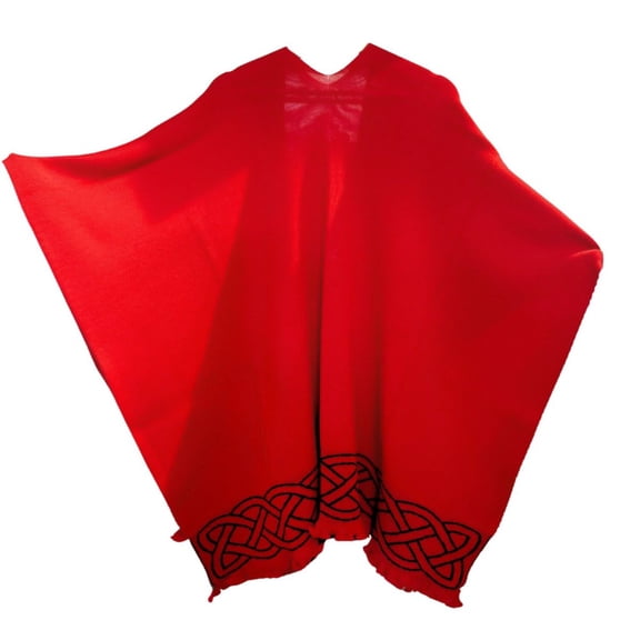 Jimmy Hourihan Celtic Knot Ruffle Shawl- Red/Black