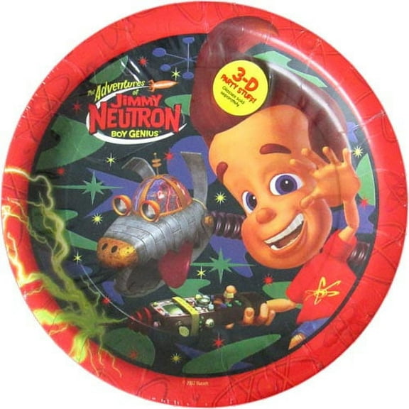 Jimmy Neutron Cartoons Disposable Paper Plates, 9", 8 Count