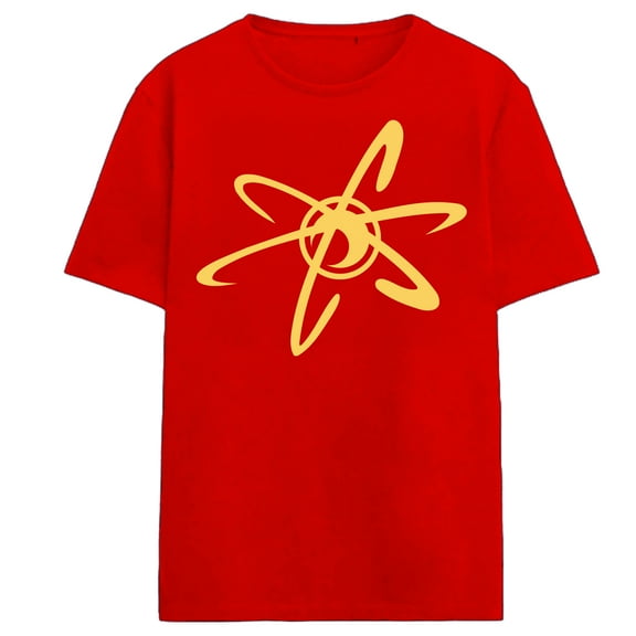Jimmy Neutron Nucleus Logo Adult Red Crew Neck Short Sleeve T-shirt -Large
