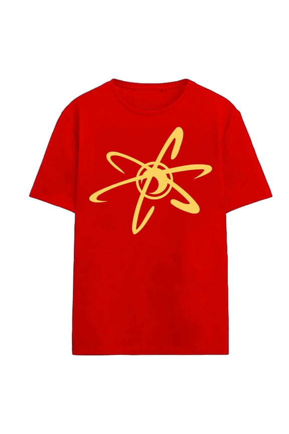 Jimmy Neutron Nucleus Logo Adult Red Crew Neck Short Sleeve T-shirt -Medium