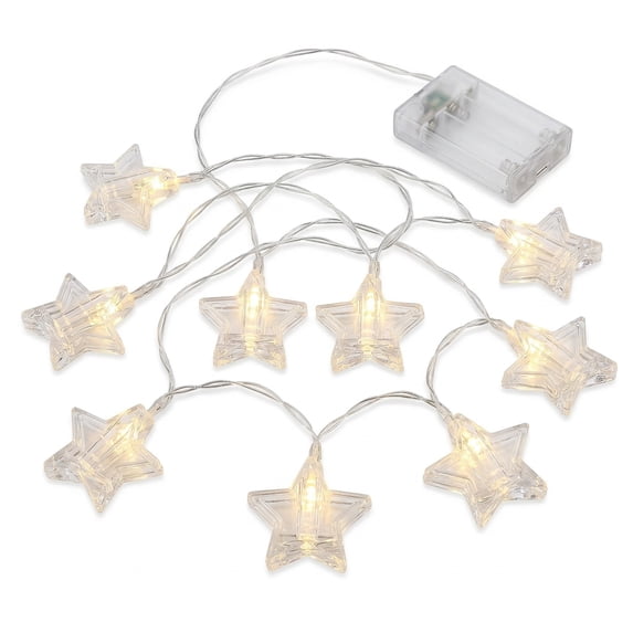 CNDRLEF Photo Clip String Lights, 10 ft 20 LED Warm White, Battery Powered Picture String with 20 Star Clips, 2 Modes, Bedroom Dorm Decor