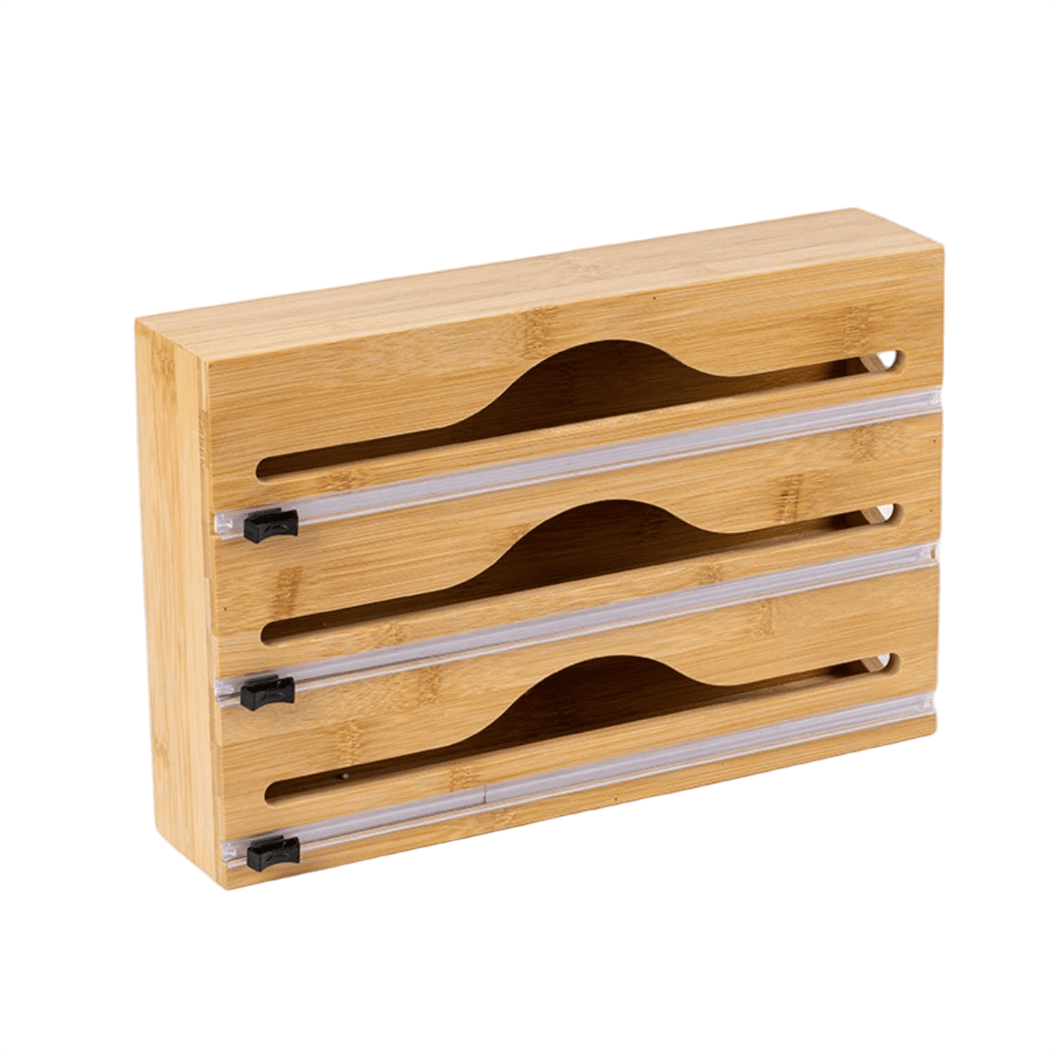 CNDRLEF 3-in-1 Bamboo Wrap Organizer with Sliding Cutters, Wall Mount or Drawer Kitchen Wrap Storage for Plastic Wrap, Aluminum Foil & Parchment Paper, Fits Up to 12.5" Rolls, Natural - Walmart.com