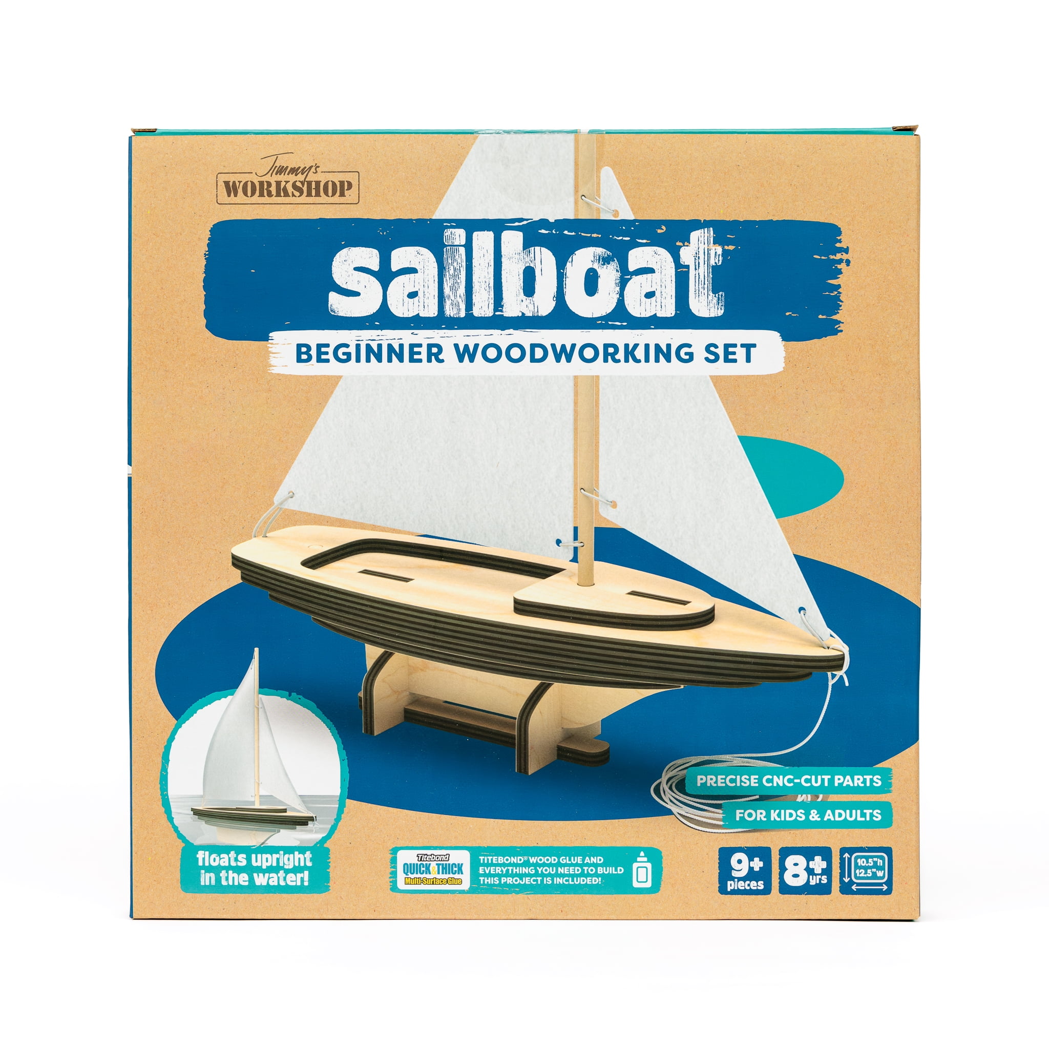 Jimmy's Workshop Kids DIY Wood Sailboat Craft Kit, for Children