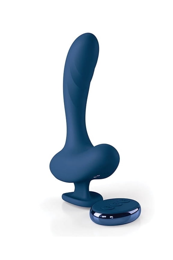 Solis Kyrios Vibrating Silicone Prostate Toy with Remote Control, Blue