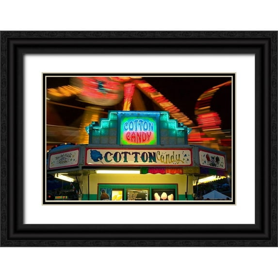 Jimmyz 18x13 Black Ornate Wood Framed with Double Matting Museum Art Print Titled - Cotton Candy Night Out