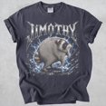 thumbnail image 1 of Jimothy Raccoon Metal Shirt, Heavy Metal Trash Panda Tee, Electric Lightning Animal Graphic, Funny Raccoon Gift Multicolor, 1 of 4