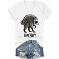 thumbnail image 1 of Jimothy Raccoon Shirt Animal Lover Shirts For Women Men Feral Raccoon V Neck Tshirt, 1 of 6