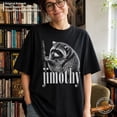 thumbnail image 1 of Jimothy Raccoon T-Shirt Hand Drawn Wildlife Shirt, Oversized Trash Panda, 1 of 4