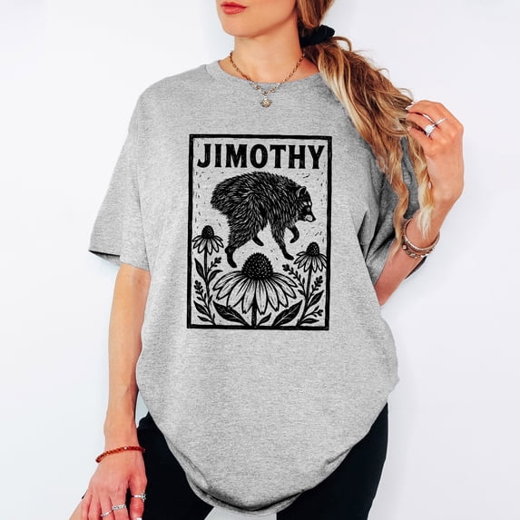 Jimothy Raccoon T-Shirt, Trendy Raccoon Meme Unisex Shirt Multicolor