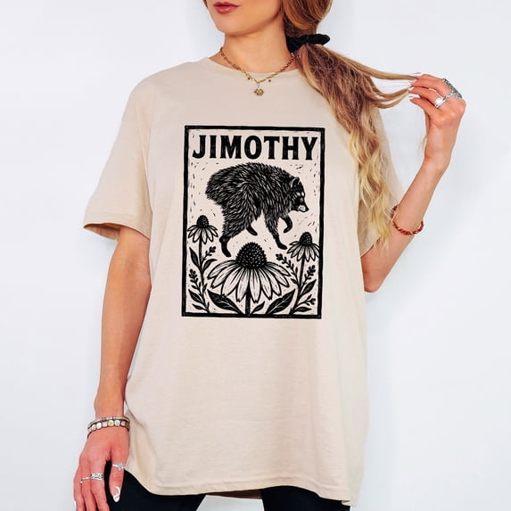 Jimothy Raccoon T-Shirt, Trendy Raccoon Meme Unisex Shirt Multicolor