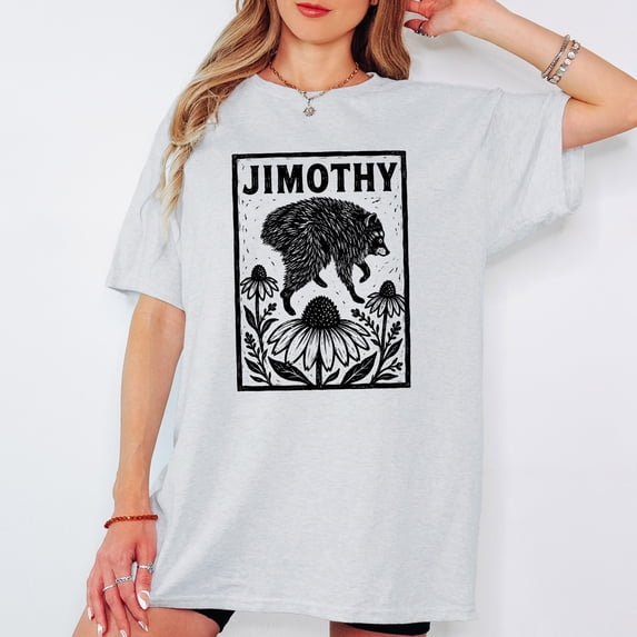 Jimothy Raccoon T-Shirt, Trendy Raccoon Meme Unisex Shirt Multicolor