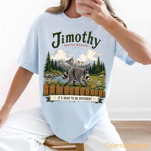 Jimothy Raccoon Viral Meme Tee, Stay Weird Funny Timothy Raccoon Shirt, Animal Lover Gift, Seattle Short Spine King Raccoon Tee