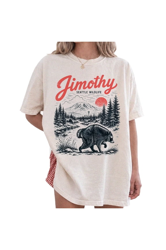 Jimothy Seattle Wildlife T-Shirt for Men and Women, Vintage Raccoon Nature Graphic Tee, Sizes S-5XL