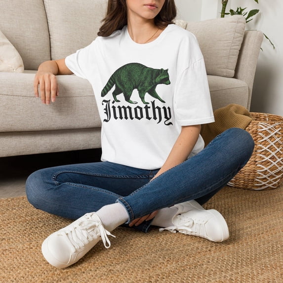 Jimothy Viral Raccoon Shirt; Funny Trash Panda Wildlife Tee; Retro Famous Seattle Raccoon Top