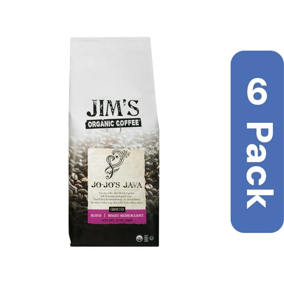 Jims Organic Coffee Ground Jojo's Java 12 oz (Pack Of 6)