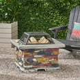 thumbnail image 1 of JimsMaison 28.7 in. W x 22 in. H Stone Square Wood Burning Outdoor Fire Pit stone grey, 1 of 5