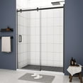 thumbnail image 1 of JimsMaison 56" to 60-3/8" W x 74" H Semi-Frameless Shower Door with 5/16'' (8mm) Tempered Glass, Matte Black, 1 of 12