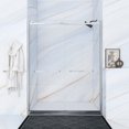 thumbnail image 1 of JimsMaison 60"W x 76"H Double Sliding Frameless Shower Door with 3/8" Tempered Glass,Brushed Nickel, 1 of 18