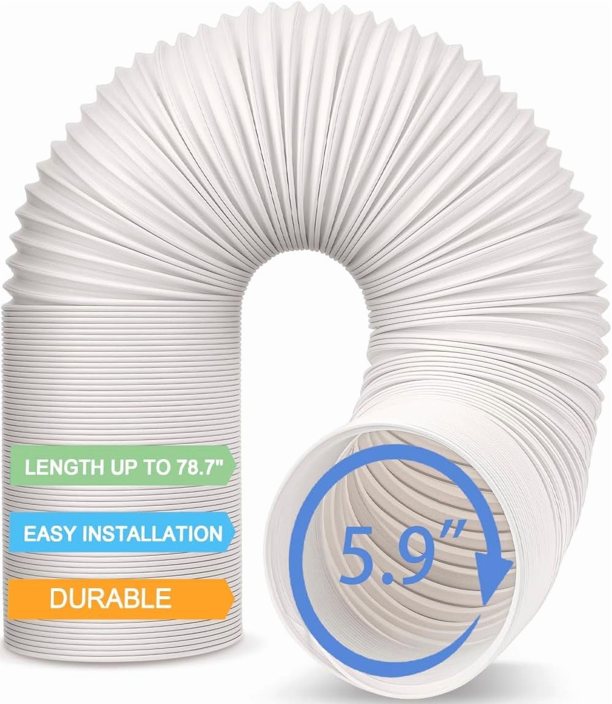 Jin&Bao Air Conditioner Vent Hose, Portable Exhaust Duct with 5.9’’ (6‘’) Diameter, Clockwise Rotation, Length up to 78 Inches, Universal Replacement AC Hoses