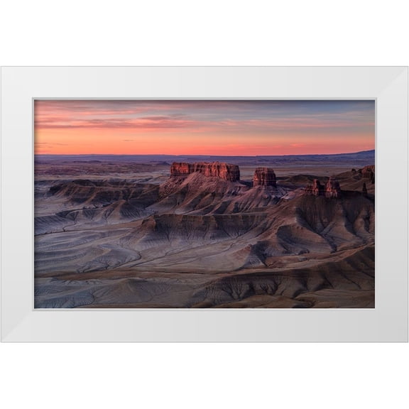 Jin, Jie 14x10 White Modern Wood Framed Museum Art Print Titled - Morning Of Wild Land