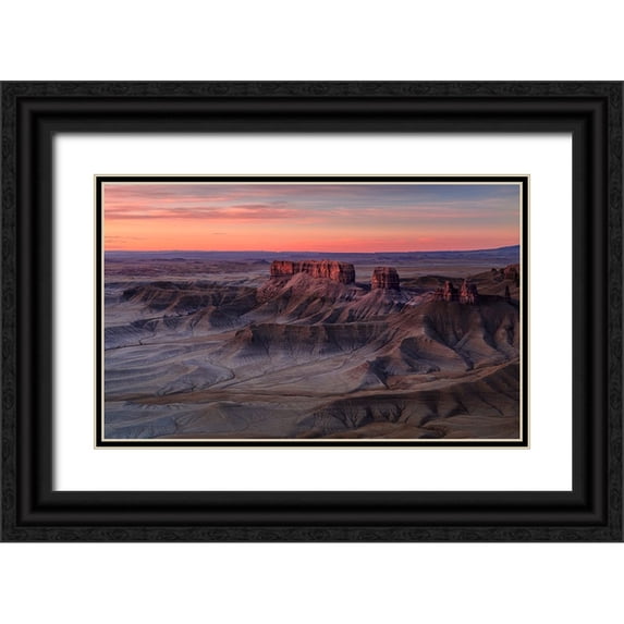 Jin, Jie 24x16 Black Ornate Wood Framed with Double Matting Museum Art Print Titled - Morning Of Wild Land