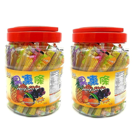 Jin Jin Fruit Jelly SE33Filled Strip Straws Candy - Many Flavors! (35.26 oz)(TWO PACK)