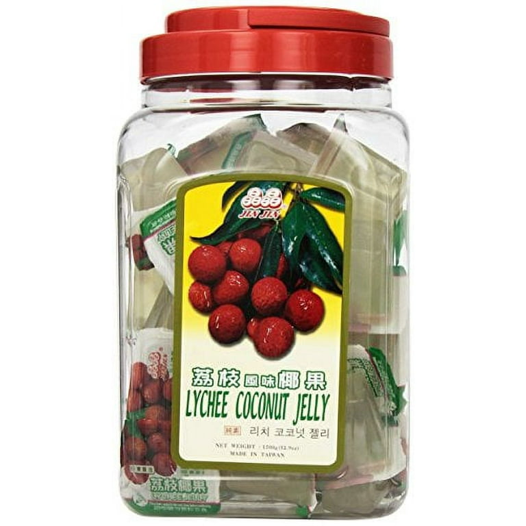Jin Jin Lychee Coconut DMF15 Jelly Cups - 52.9 oz Jar (Approx. 40