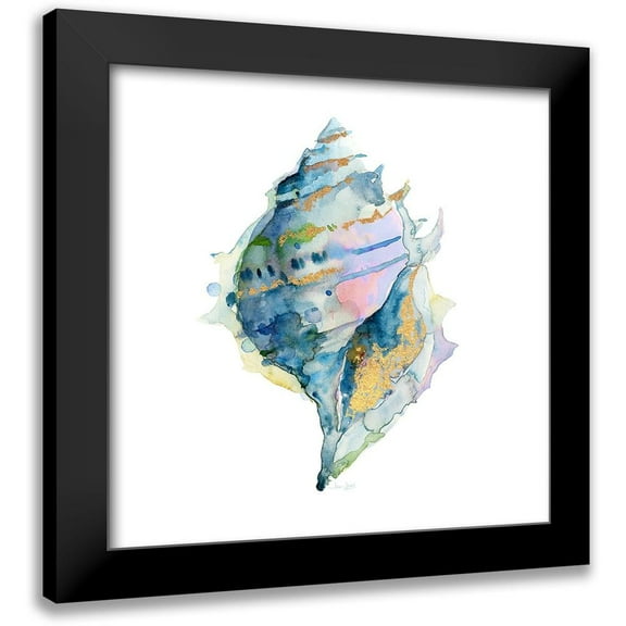 Jin, Jing 20x20 Black Modern Framed Museum Art Print Titled - Sea Glass Treasure