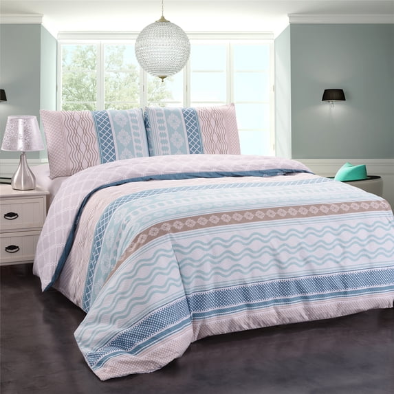 Jin Mai Lan 1000 Thread Count 3 Piece Duvet Sets, Queen with Pillow Shams, Multicolor, Printed