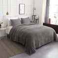 thumbnail image 1 of Jin Mai Lan Gray Microfiber Plush Bed Blanket, King, 1 of 5