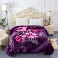 thumbnail image 1 of Jin Mai Lan Purple, Pink Polyester Bed Blanket, King, 1 of 8