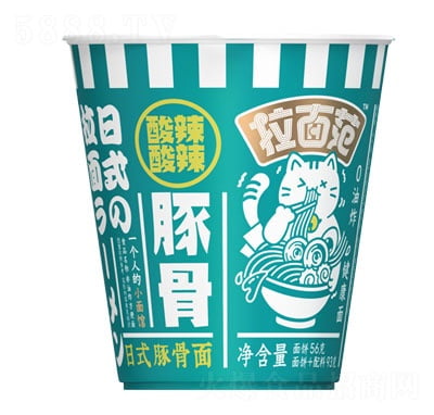 Jin Mai Liang Hot & Sour Pork Bone Ramen Noodles Cup 3.24 oz.