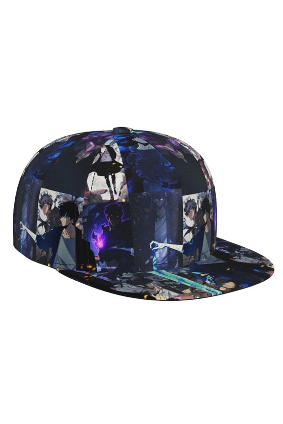 Jin Woo Solo Leveling Flat Brim Bill Baseball Cap Adjustable Hat Hip Hop Caps for Dad Men Women