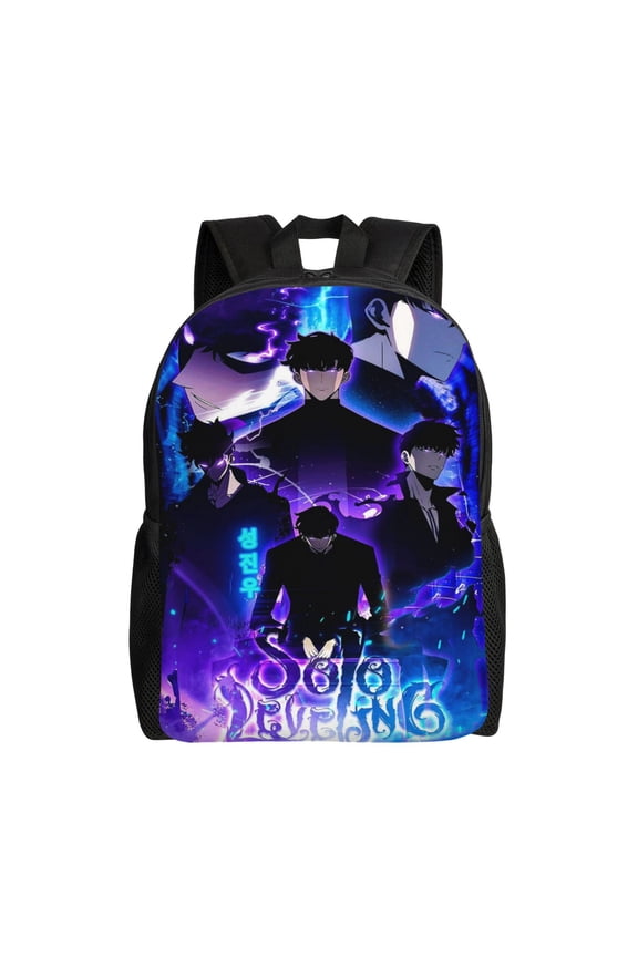 Jin Woo Solo Leveling Lightweight Backpack Daypack Large Capacity Backpacks Adjustable Shoulder Straps Bags Travel Hiking