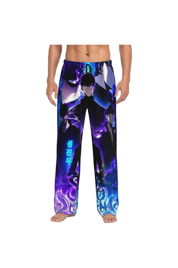 Jin Woo Solo Leveling Men's Pajama Long Pants Sleeping Pants Home Sleepwear Soft Pjs Pants