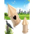 thumbnail image 1 of JinYiQing Outdoor Bird Houses Transparent Wooden Bird House for Outside with Lanyard and Screws,Wooden Birdhouse Finch Cardinals Hanging Birdhouse Nesting Box for Wild Bird Viewing (yellow), 1 of 8