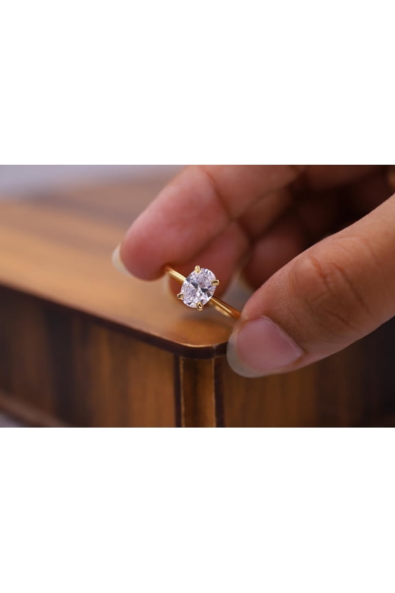 Radiant Cut Moissanite Engagement Ring, Anniversary Gift, East West Diamond Solitaire Ring, Radiant Cut Wedding Ring, Promise Ring for Her