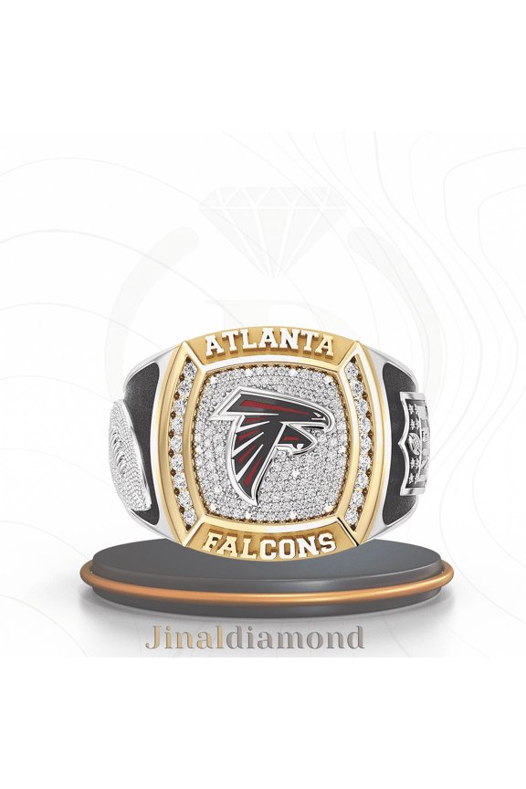 Jinaldaimound 12 CTTW Diamond Two-Tone Yellow Gold and Sterling Silver Chamionship Ring(10)