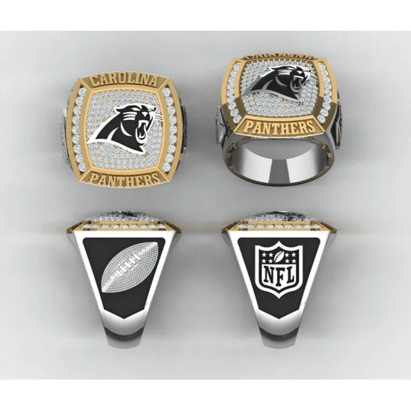 Jinaldaimound #CarolinaPanthers 1/2 CTTW Diamond Championship Style Ring Iced Out Panther Logo Statement Ring Hip Hop Style Team Inspired Collectible Gift