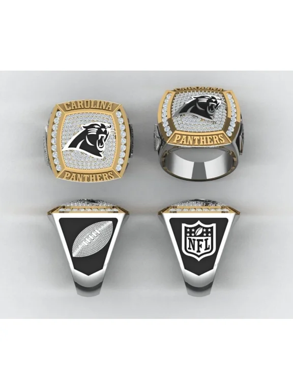 Jinaldaimound #CarolinaPanthers 1/2 CTTW Diamond Championship Style Ring Iced Out Panther Logo Statement Ring Hip Hop Style Team Inspired Collectible Gift