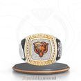 thumbnail image 1 of Jinaldaimound #ChicagoBears 1/2 CTTW Diamond Two-Tone Yellow Gold and Sterling Silver Ring, 1 of 2