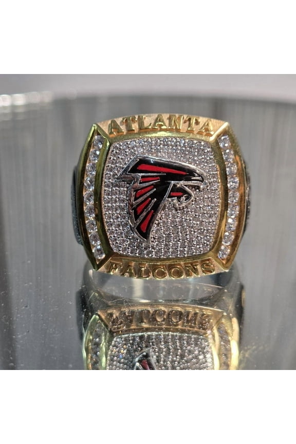 Created #AtlantaFalcons Championship Ring, Two Tone 1/2 TCW 925 Sterling Silver Ring (RingSize: 6)