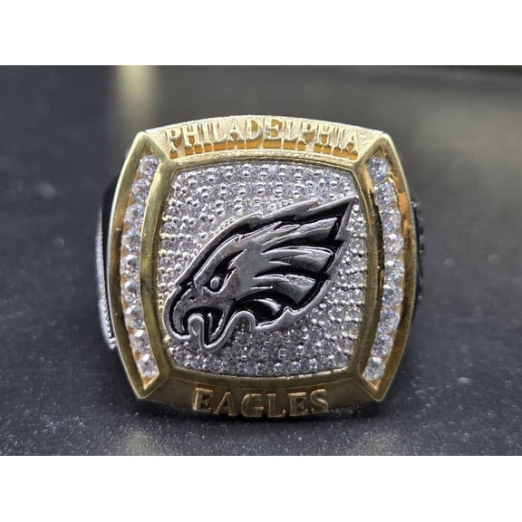 Jinaldiamond Created #PhiladelphiaEagles Championship Ring, Two Tone 1/2 TCW 925 Sterling Silver Ring (RingSize : 11)
