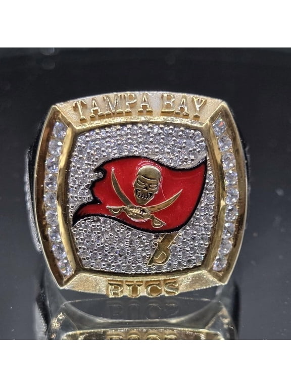 Created #TampaBayBuccers Championship Ring, Two Tone 1/2 TCW 925 Sterling Silver Ring