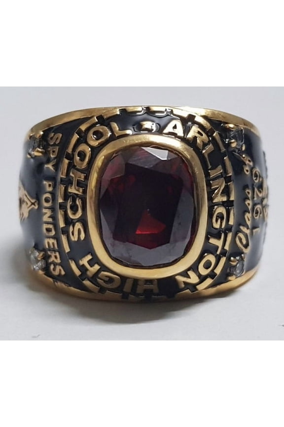 Customized Class Rings for him Cushion Gemstone High School or College Graduation Rings -925 Sterling Silver