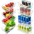 thumbnail image 1 of Jinamart Fridge Organizers Bin - Stackable Pantry Storage Racks Organizers Ideal for Fridge, Kitchen Goods Storage Drawers and Cabinets (12.4" x 6.3" x 3.5" - Set of 8), 1 of 9